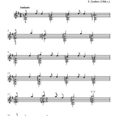 Free Sheet Music Silent Night Guitar