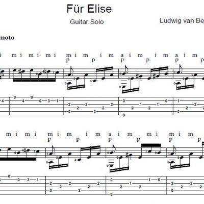 Fur Elise Guitar Solo Sheet Music Free