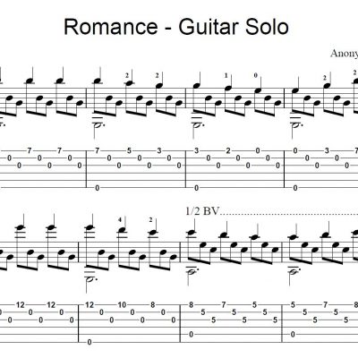 Romance Guitar Solo Sheet Music