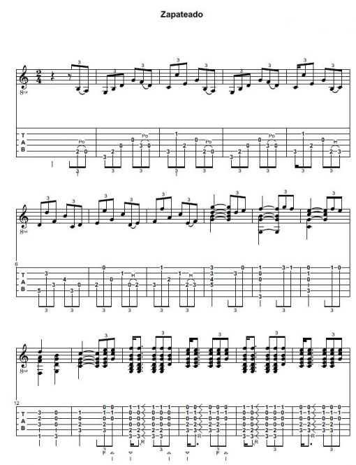 Zapateado Free Guitar Sheet Music