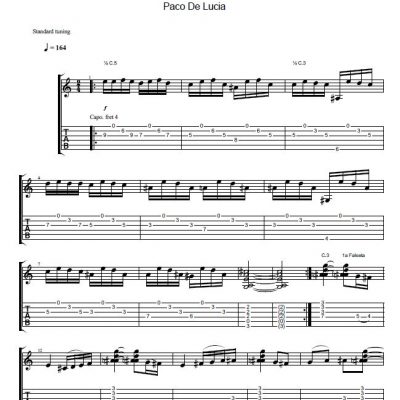 Flamenco Guitar Sheet Music | Los Pinares by Paco de Lucia