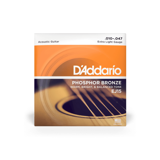 D'Addario EJ15 10-47 Extra Light Phosphor Bronze Guitar Strings
