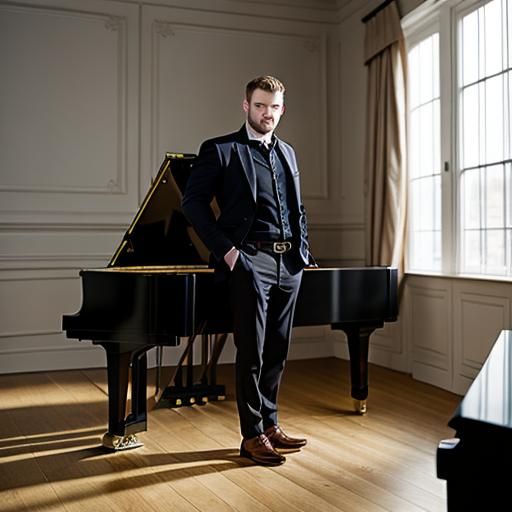 Piano teacher standing beside a piano during a piano lesson in St Leonards, Sydney