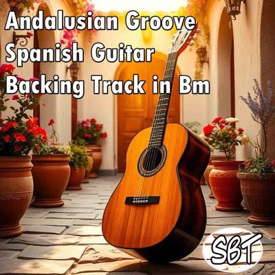 Andalusian Groove Spanish guitar backing track in B Minor (Bm) featuring authentic flamenco-inspired acoustic guitar rhythms for improvisation and practice.